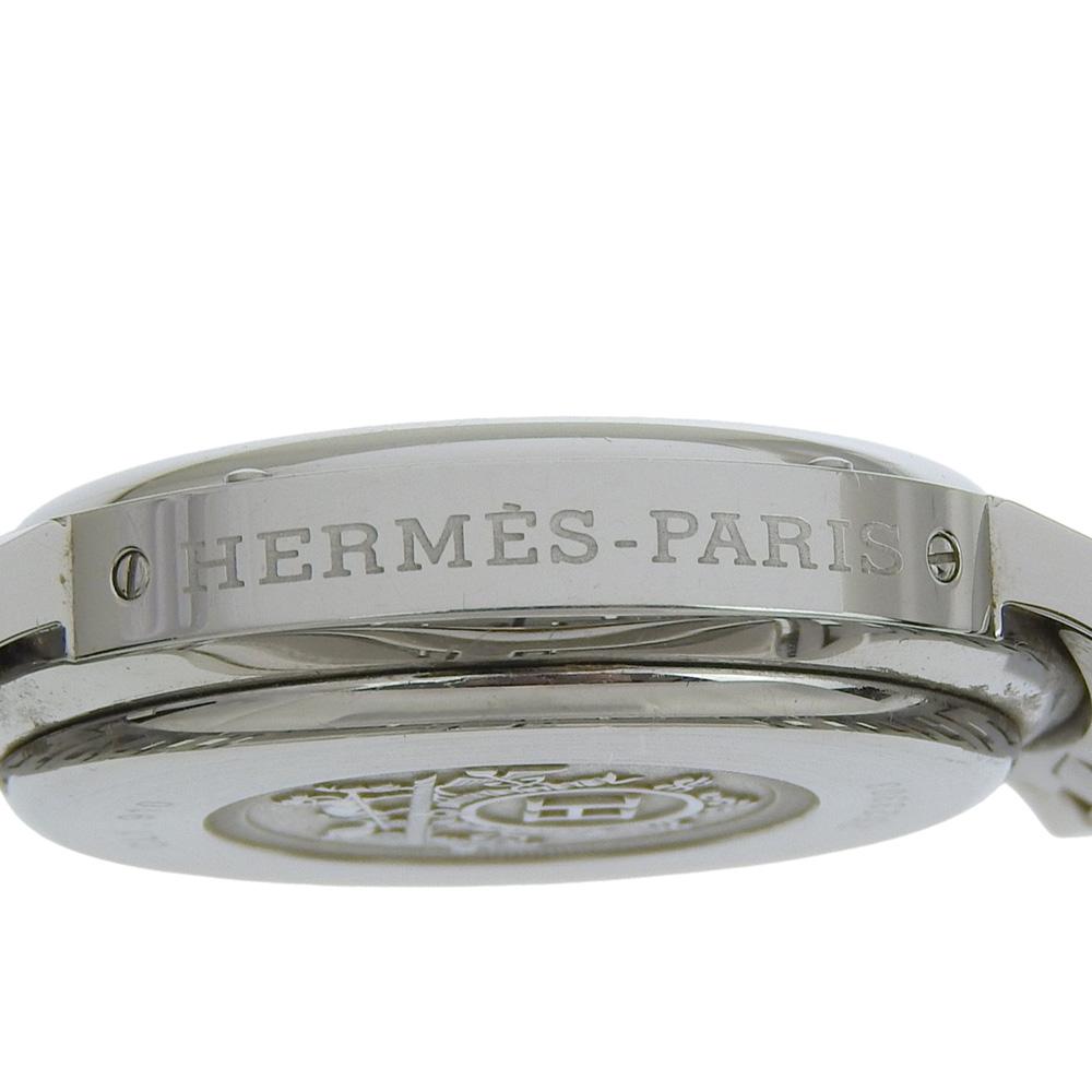 HERMES Clipper Watches CL1.910 Chronograph Silver blackDial Stainless Steel Quartz Chronograph mens Used