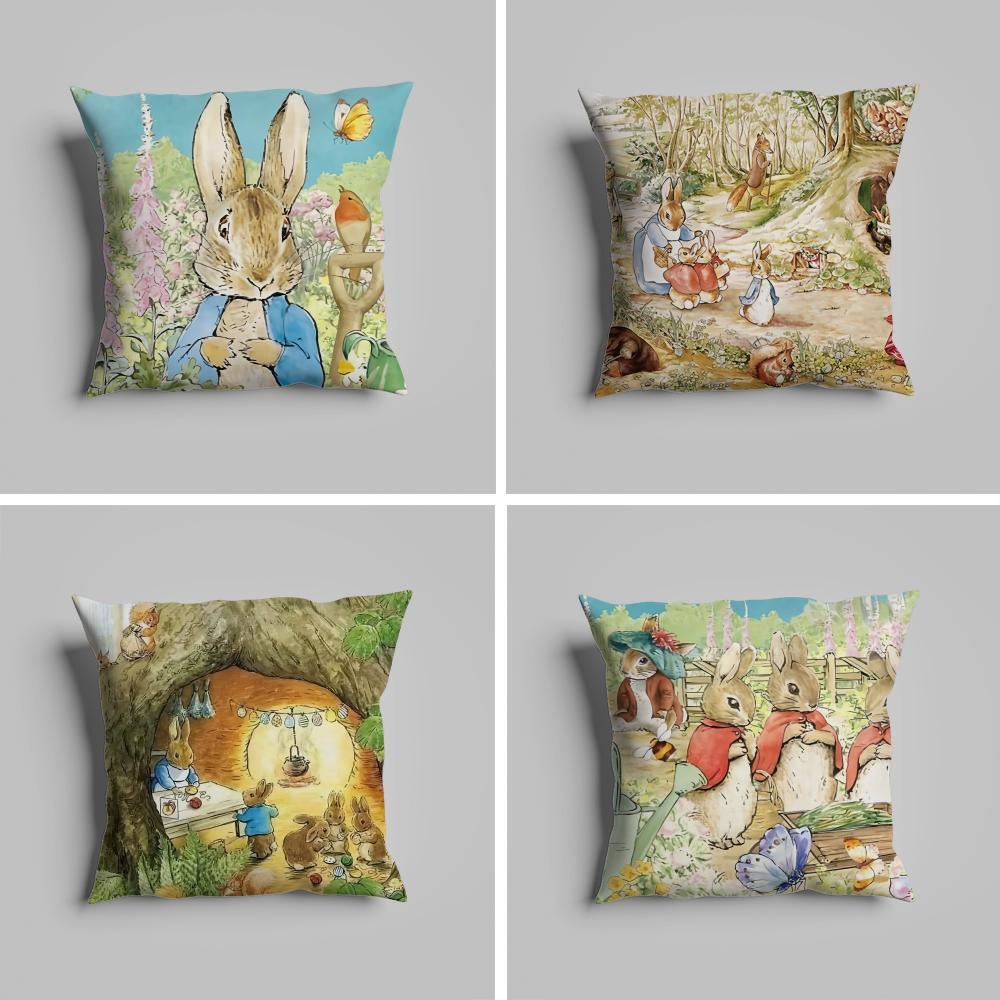 Pillow Case luxurious home office, sofa decorative Multi sized car seat cushions, pillowcases Cartoon p-peter r-rabbit