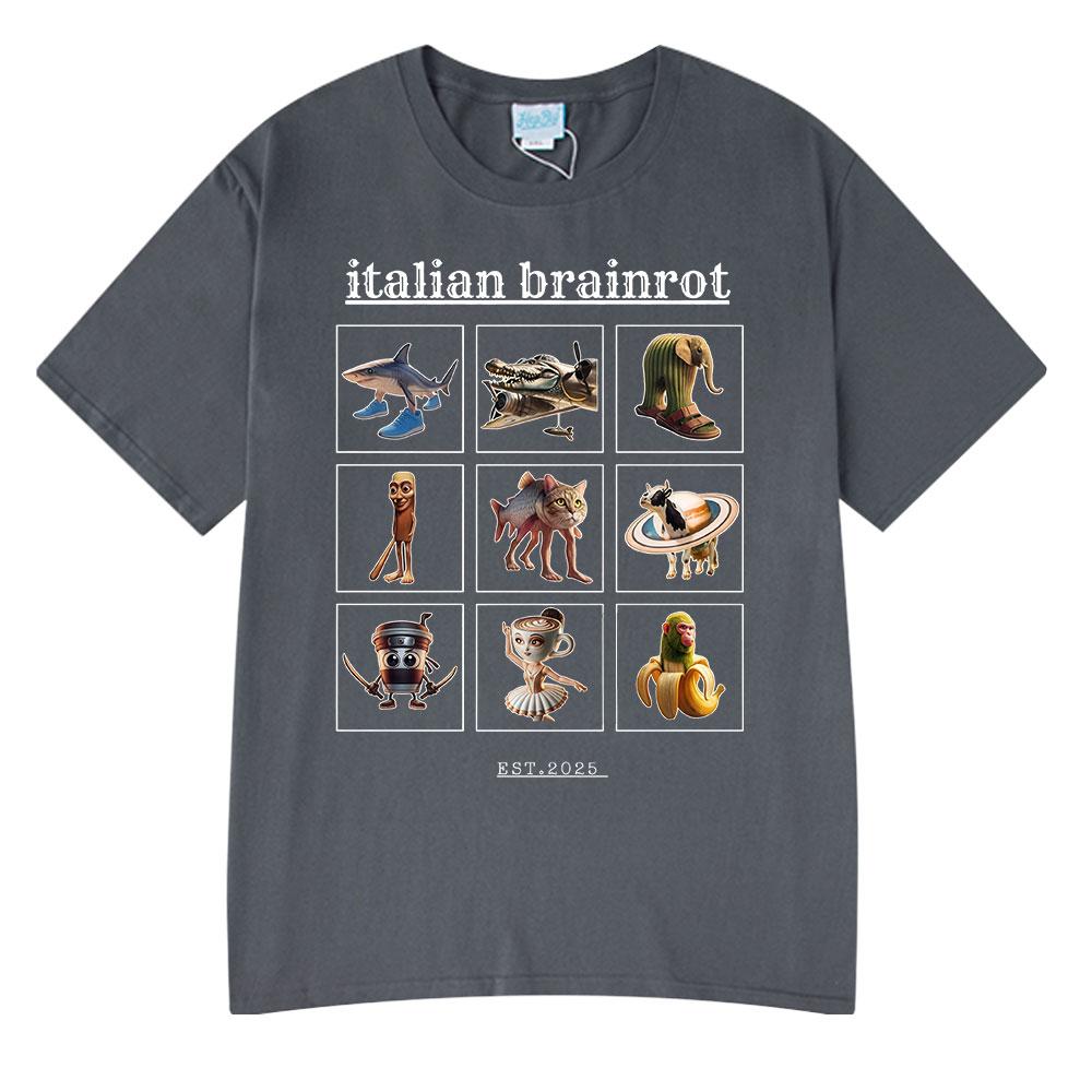 Italian Brainrot Funny Meme T-shirt Tralalero Tralala Tung Tung Tung Sahur Bombardiro Crocodilo Lirili Larila Men Women T Shirts