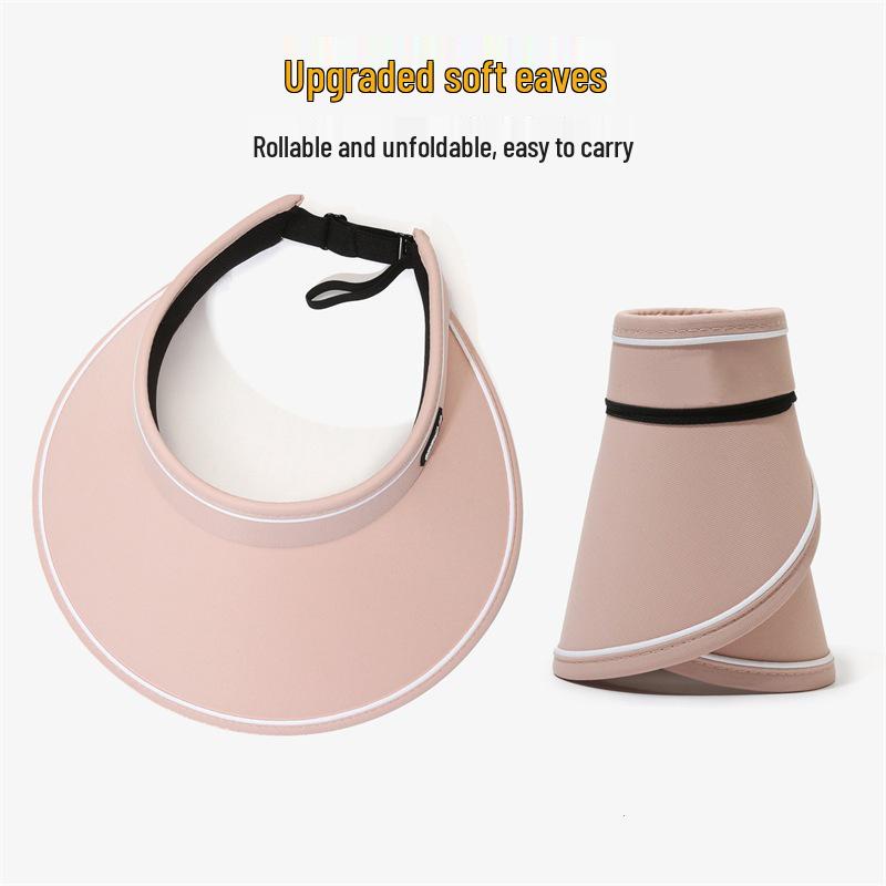 Women's Trendy UV Protection Visor Hat - Large Brim, Face Shield, Sun Hat