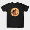 Men Black Print T-shirt Cat Gunner No-Cut Transfer Paper Print Cotton Tshirt