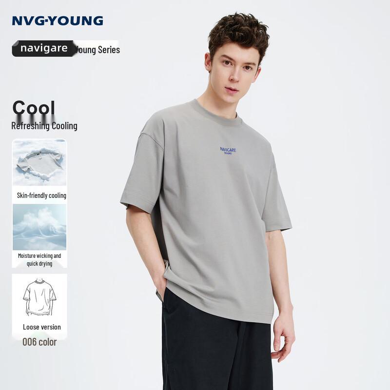 NVG·YOUNG Men s Cooling Round Neck Short Sleeve Tee S