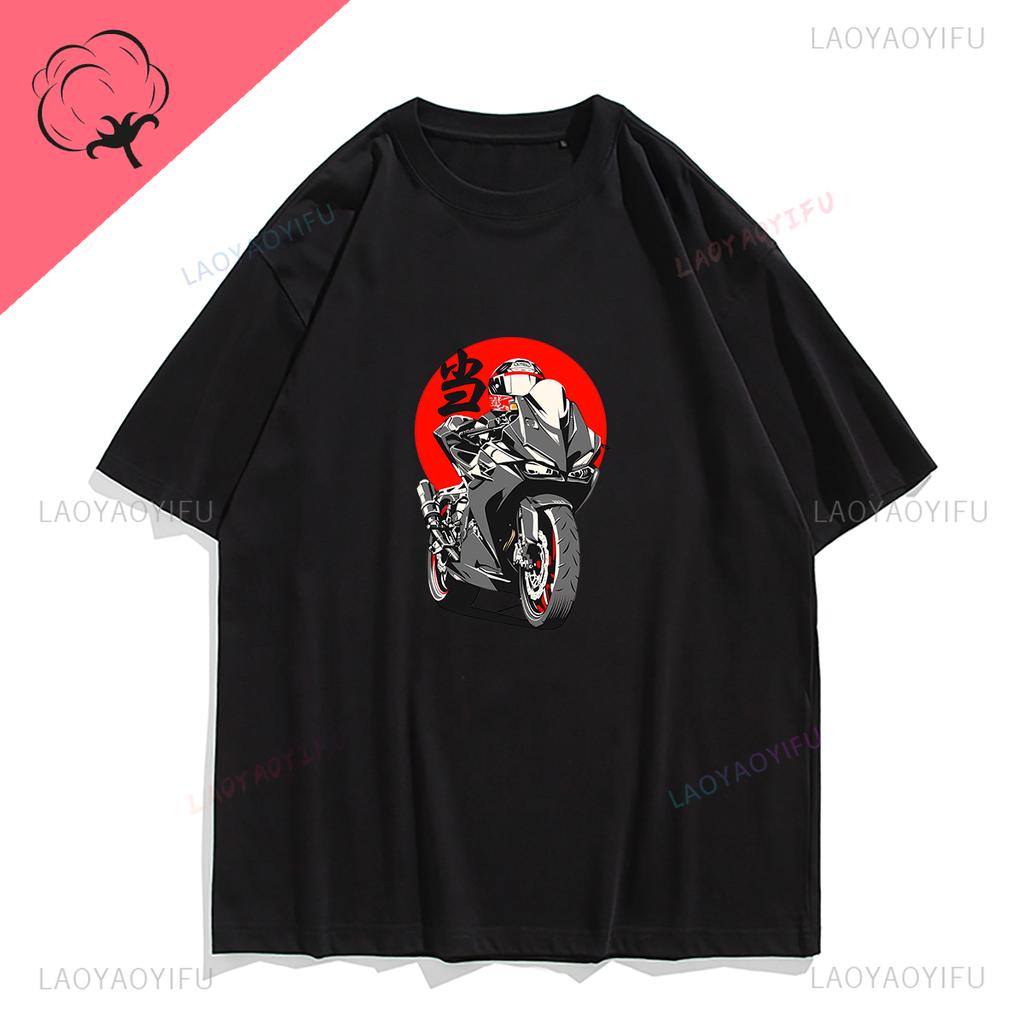 Man T Shirt Motor Cycle Classic CBR250rr Print Tops Japanese Cartoon Style Graphic T Shirts Cotton Tee Harajuku Ropa Hombre