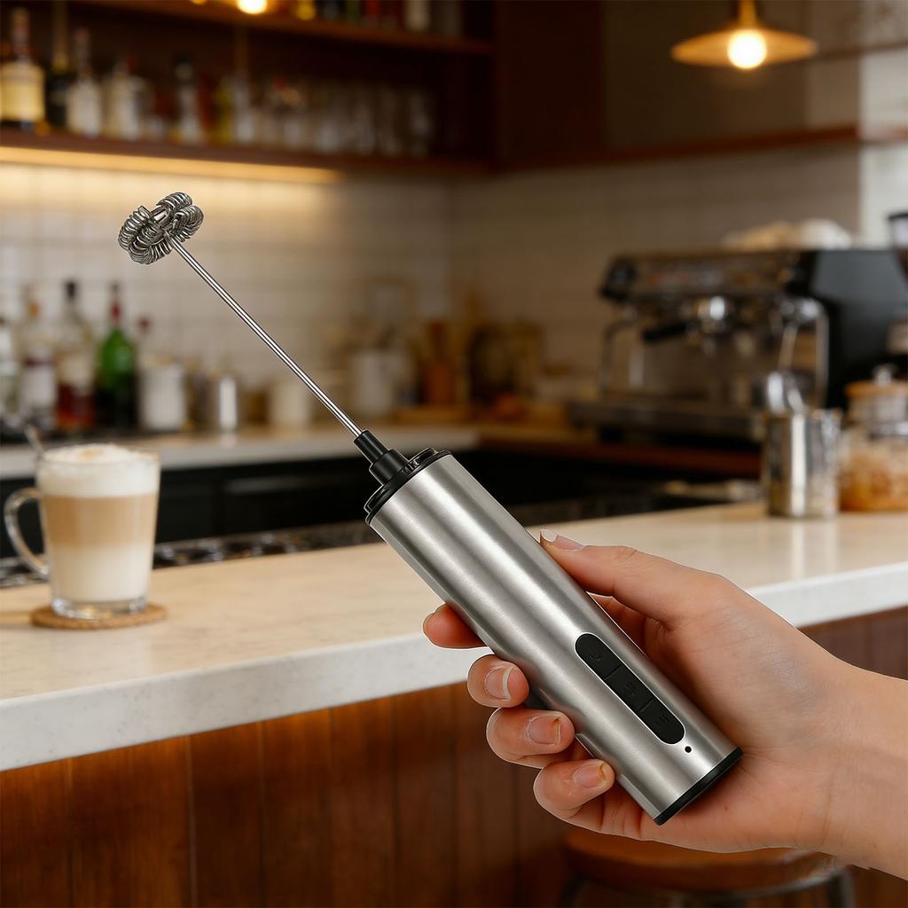 Kitchen Powerful Milk Frother Wand Fast Handheld Drink Mixer Electric Whisk Foam Maker USB Rechargeable for Coffee Lattes
