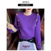 Women's Sweatshirt Autumn New Korean Style Loose Round Neck Fashion Buttoned Long-sleeved Top Hoodies