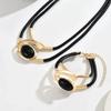 2 Pcs/Set Layered Design Necklace Bracelet Set Geometry Pendant Necklace Bohemian Jewelry  for Women