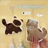 Highly Absorbent Corals Fleece Hand Towel With Lovely Cats Theme Design Easy To Hanging And Wash Hand Cloth for Daily use