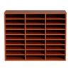 Wood Literature Organizer File Sorter Paper Storage Holder 27 Slots Brown