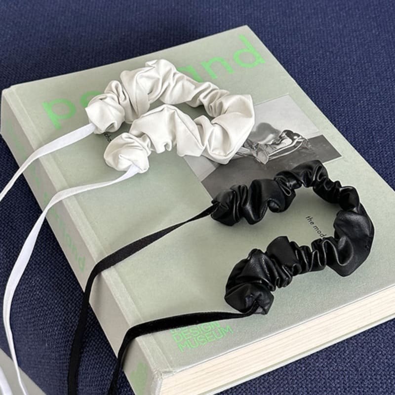 Geegee Leather Hair Tie - Black