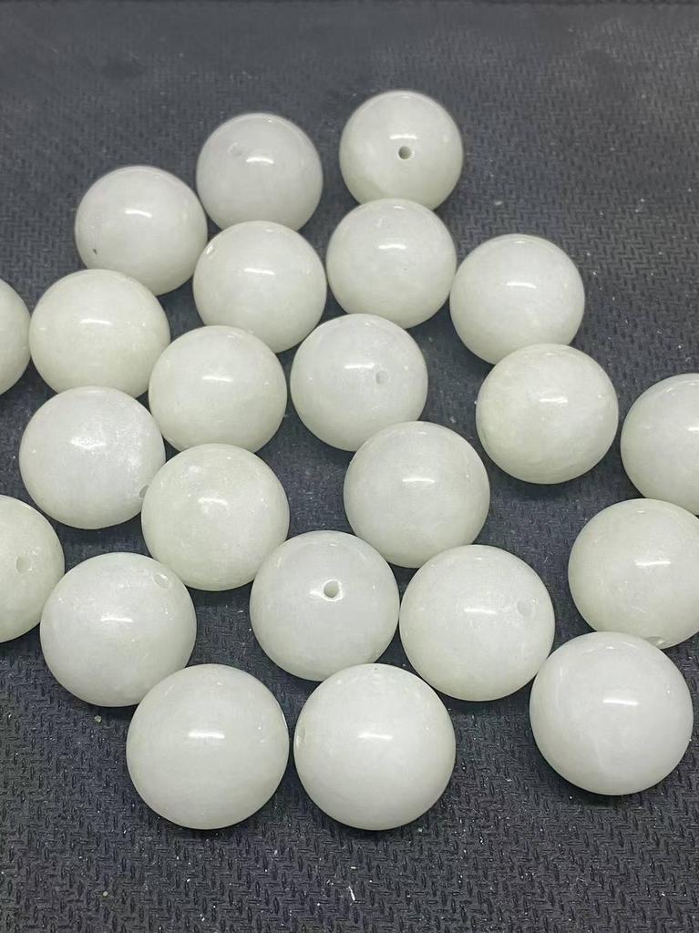 Natural Hetian Jade Four Seasons Beads & Bat Wushi Pai Lotus Seed Prayer Bracelet Pendant DIY Accessory