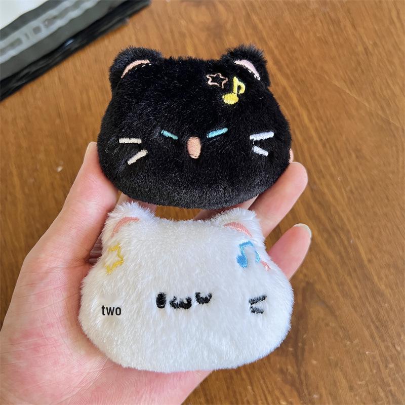 Cartoon Animal Head Kitten Plush Doll Brooch - DIY Clothing and Packaging Decoration