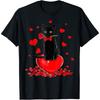 Black Cat Valentine's Day Hearts Cotton Men T Shirt