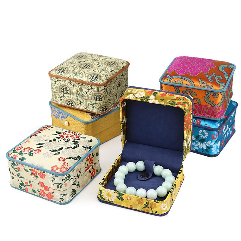 New Embroidered Bracelet Jadeite Bracelet Complex Classical Elegant Chinese Style Jewelry Storage Jewelry Box Multiple Colors