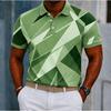 Men's Short-Sleeved Summer Geometric Pattern Polo Shirt Men's Top