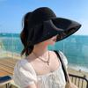 Summer Empty Top Ribbon Bowknot Straw Hats for Women Floppy Panama Sun Hat Travel Beach Female Foldable Sunscreen Cap