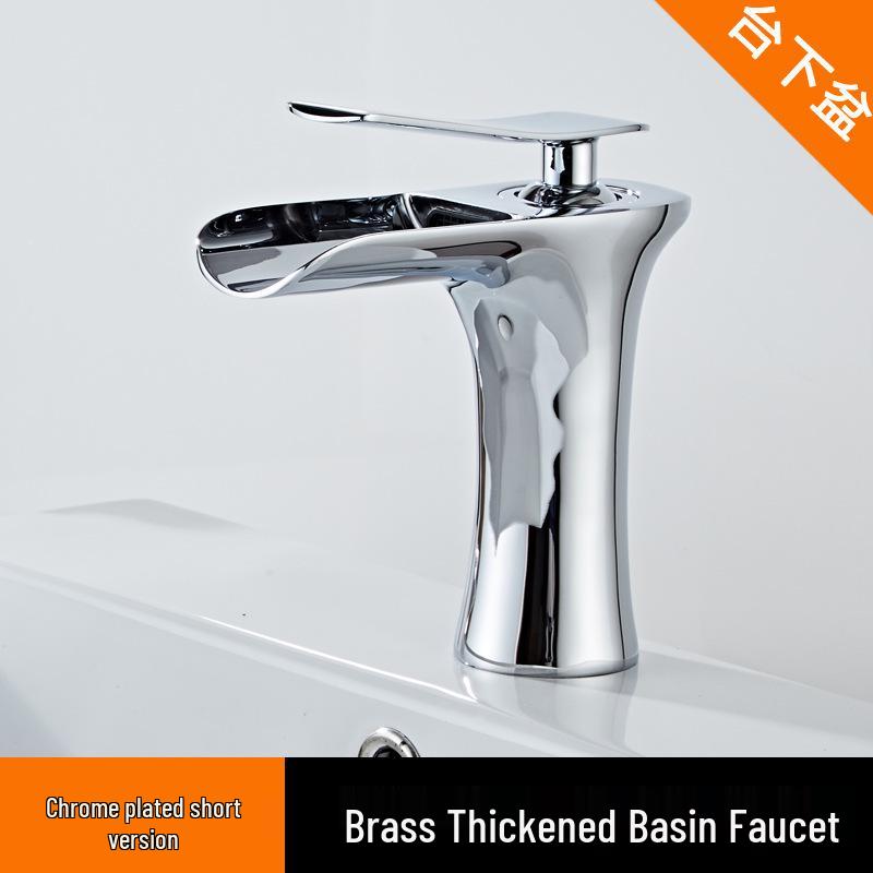 

Черный Золотой Водопад Смеситель для Раковины в Ванной - Горячий/Холодный Монтаж Сверху и Под Столешницу