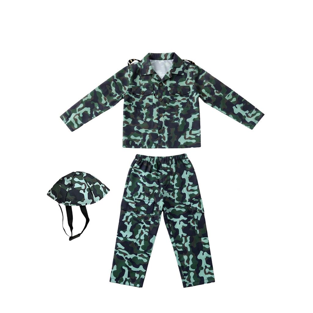 Disfraz de Soldado Camuflaje para Niños Niñas Halloween y Representaciones Escolares