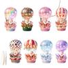 1Set Santa Claus Crystal Ball Series Handmade Wooden Hanging Ornaments - Perfect Holiday Gift Decoration For Home And Garden