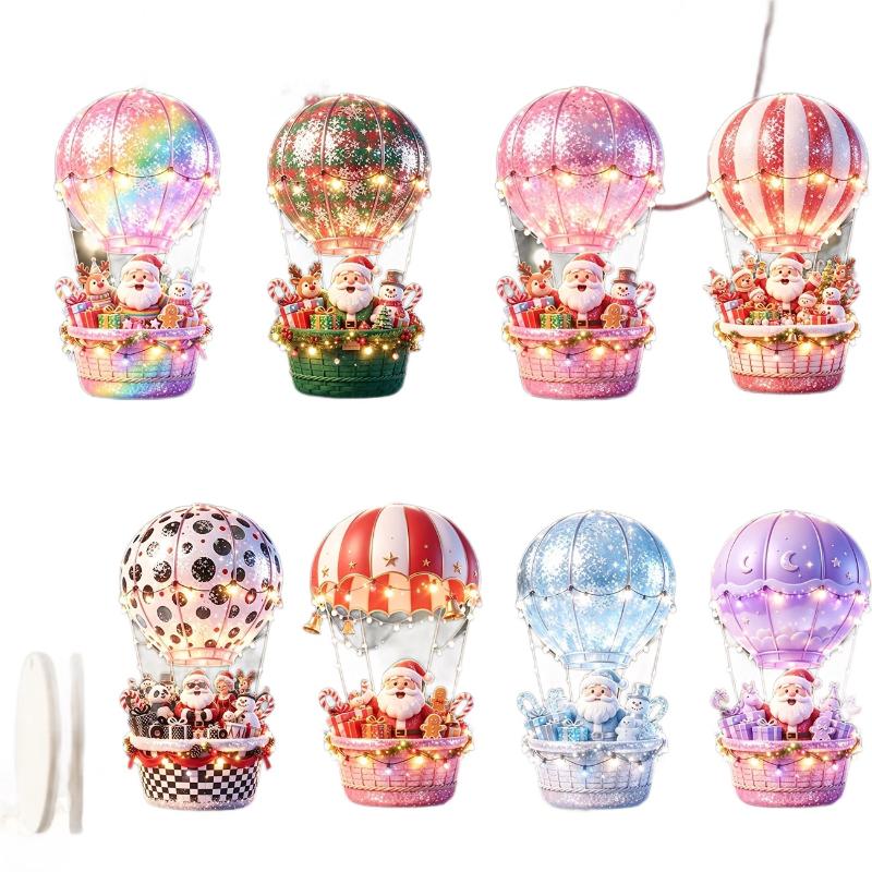 1Set Santa Claus Crystal Ball Series Handmade Wooden Hanging Ornaments - Perfect Holiday Gift Decoration For Home And Garden