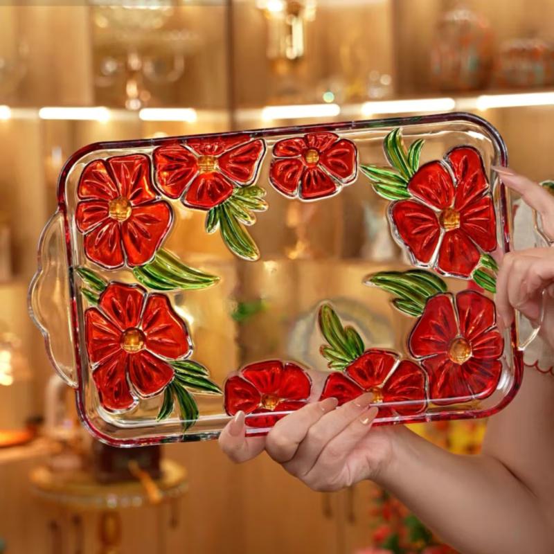 Хрустальный поднос-роза Flavinmci