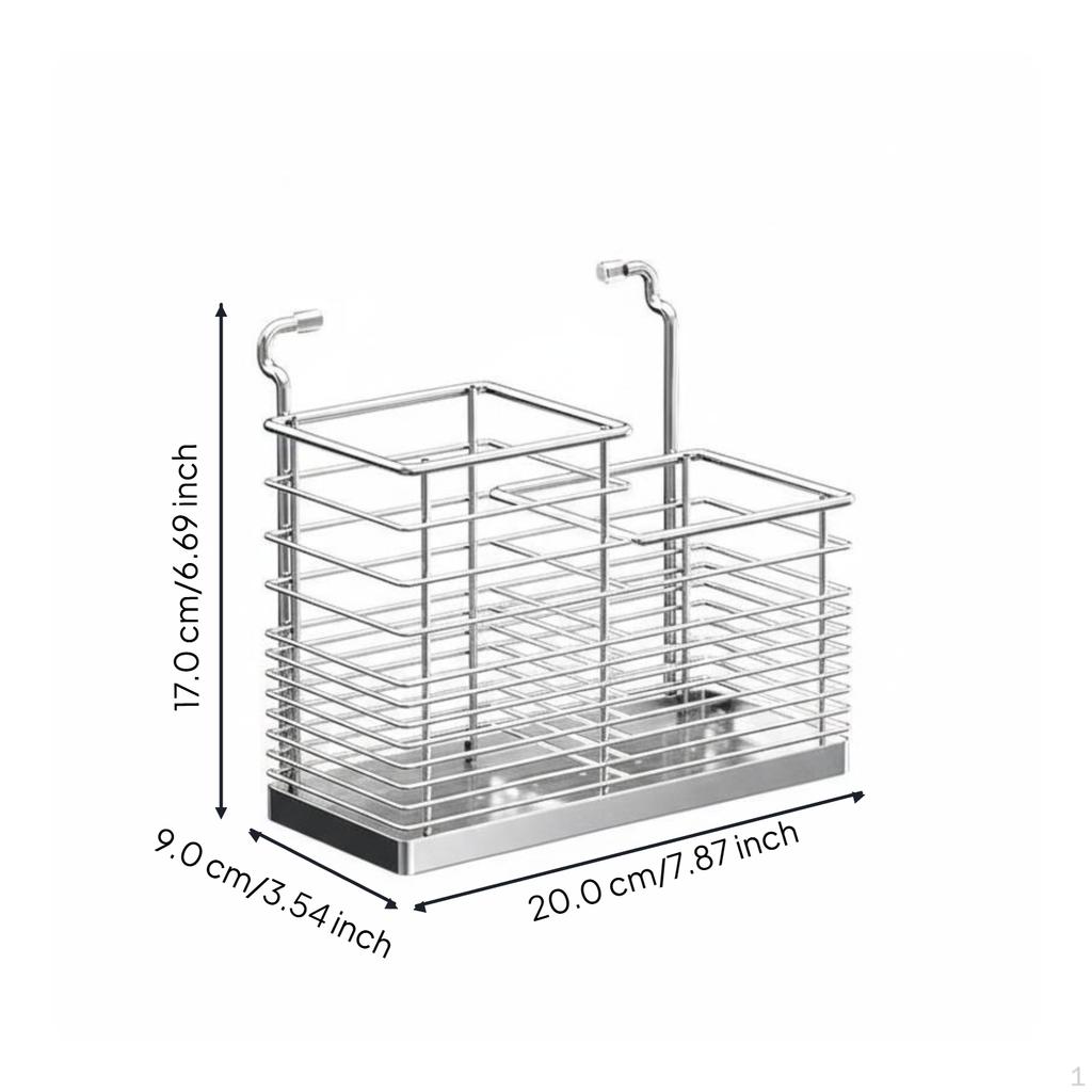 Dish Drying Rack, Stainless Steel, Secure Kitchen Sink Organizer 20cm 5Hook Rack