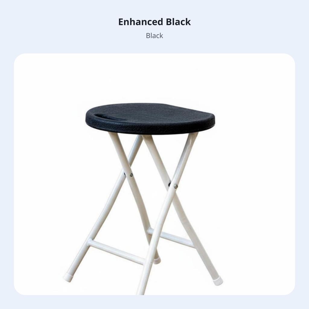 Portable Round Stool With Handle Foldable Design X-Shaped Frame Camp Seat Strongduty High Load Capacity For Adults