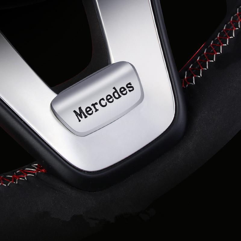 GDX2 Car Steering Wheel Logo Badge Emblem Decoration Sticker for Mercedes Benz W203 CLS A200 GLK CLK FXPXBT-Benc Interior Mouldings