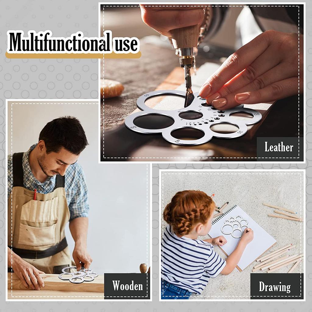 Leather Cutting Tools Corner Cutting Ruler Stainless Steel Round Leather Corner Cutting Ruler for