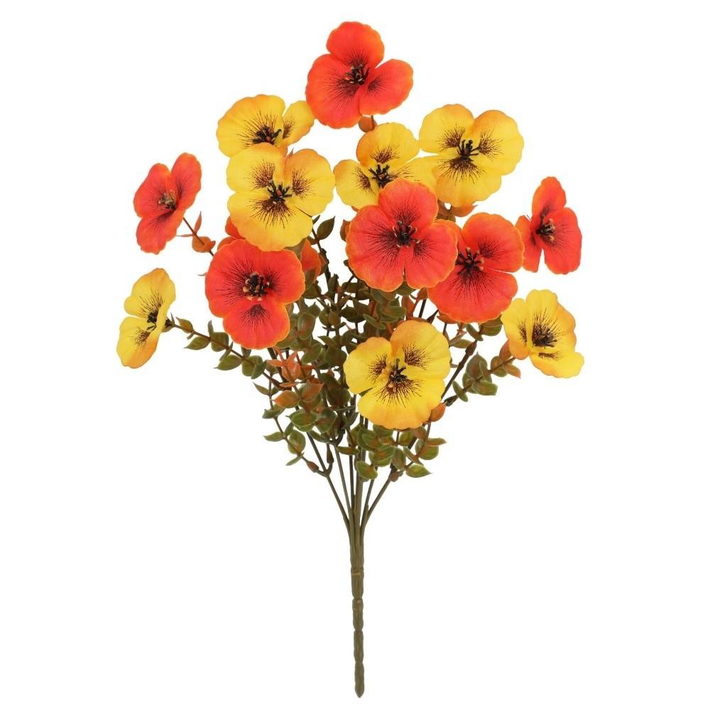 

Plastic Artificial Pansy Flowers Reusable 7 Fork Fake Flowers Flowers Bundle No Fade UV Resistant Flowers Wedding Party