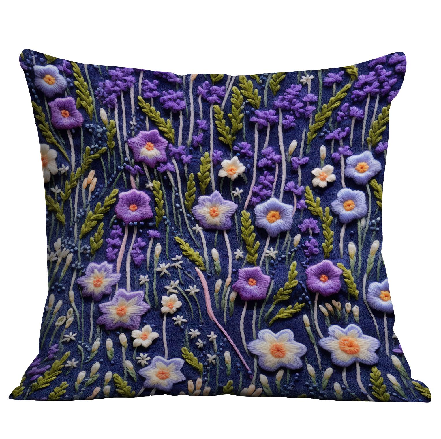 

Новая имитация вышитой цветочной наволочки из короткого вельвета с двусторонней печатью, наволочка для домашней диванной подушки 45 * 45Cm