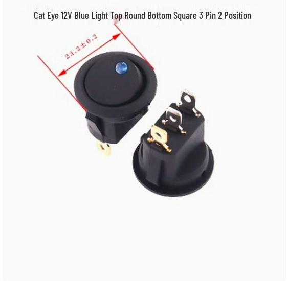 

12V Cat s Eye 2-Speed 20MM Circular Rocker Power Switch with Light
