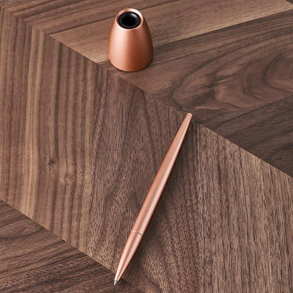 Lexon Scribalu Ballpoint Pen with Rose Gold/Soft Gold Base LS64P1