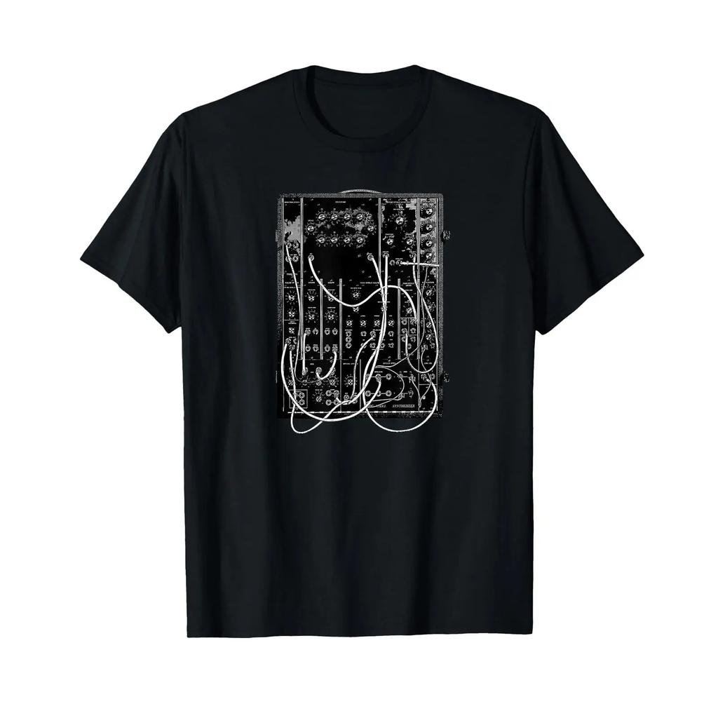 Synthetic vintage synthesizer T Shirt vintage Washed Unisex homme streetwear fashion Top For Everyday Wear Breathable Slightly