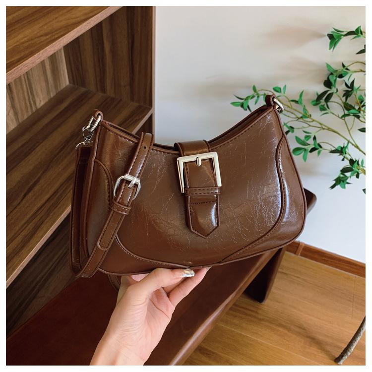 

Женская нишевая модная сумка в стиле ретро, модная сумка-мессенджер через плечо, женская сумка-полумесяц, сумка под мышкой кофейный