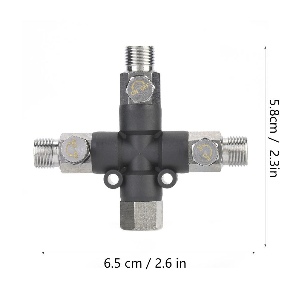 1 8 Three Way Adjustable Metal Air Hose Splitter Airbrush Fitting Connecting Accessories