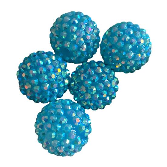 10Pcs 20mm Large Hole Beads Sparkling Rhinestone Colorful Jewelry Beads DIY Jewelry Making Pens Keychains Necklaces Round Sparkling Beads