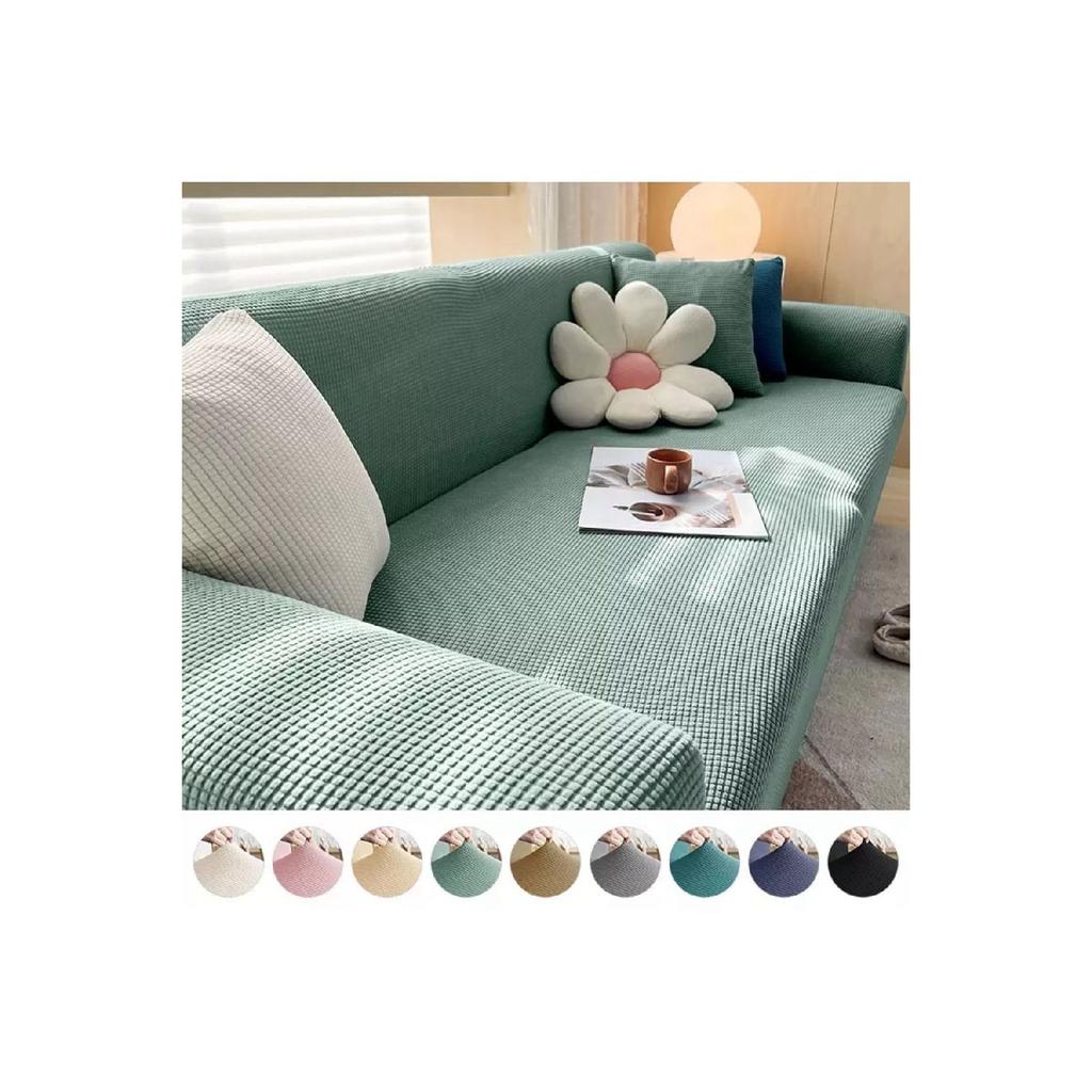 Lycra Stretch Elastic Flexible Washable Square Pattern Three-seater Sofa Cover Sofa Cover