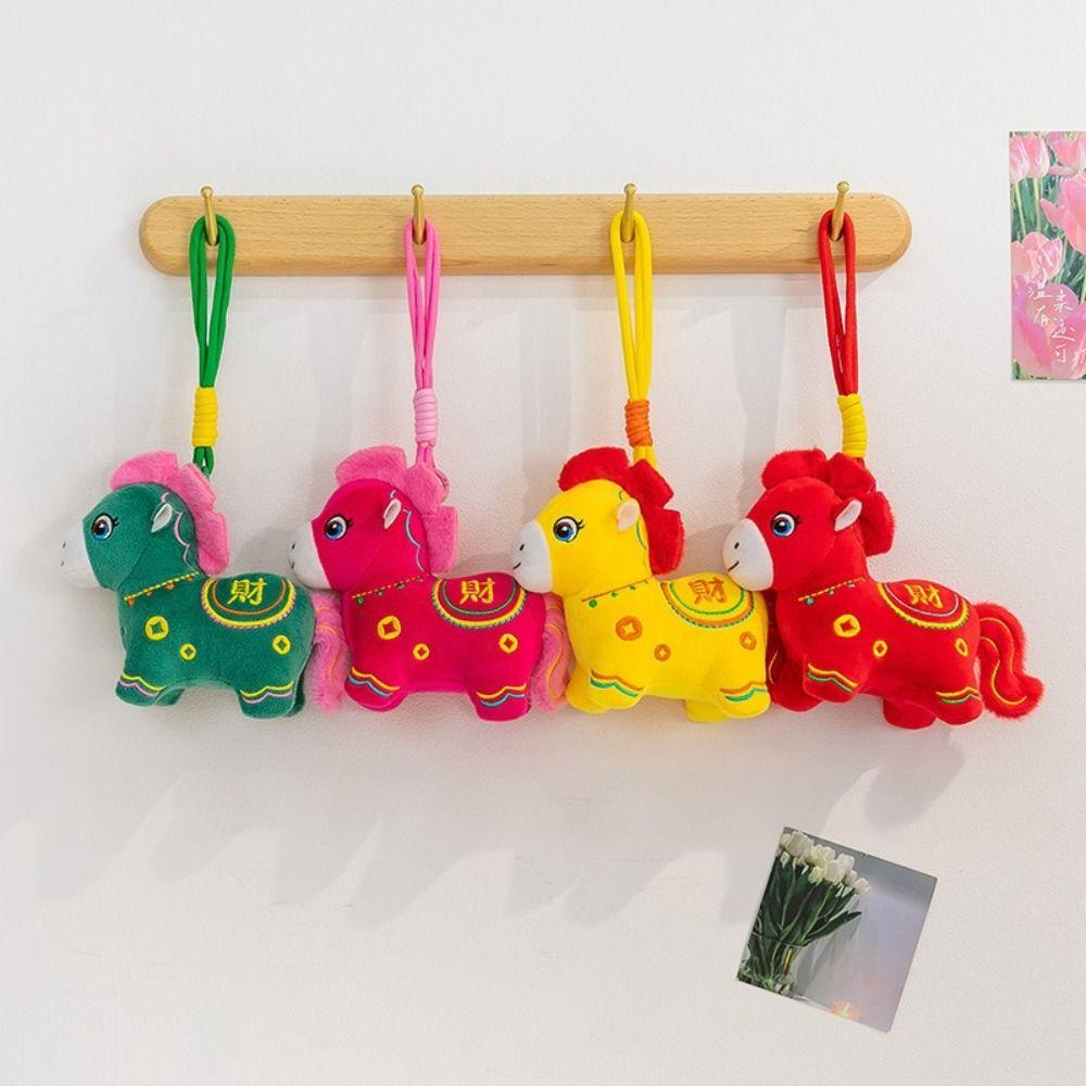 Chinese Zodiac Pony Plush Pendant Cartoon Horse Plush Toys Lucky Pony Ornament  Pendant Decor