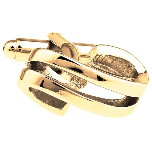 Goldene Manschettenknöpfe mit doppelter geschwungener Linie, Manschettenknöpfe, Manschettenknöpfe, N02981