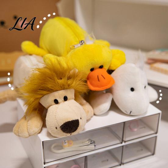 Soft Stuffed Pen Holder Plush Animal Pencil Case, Students Stationery Bag Case with Zipper, Large Capacity Multi-purpose Storage Pouch