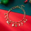 Trendy Christmas Handmade Beads Double Layer Necklace for Women Delicate Party Jewelry Festival Santa Claus Polymer Clay Gift