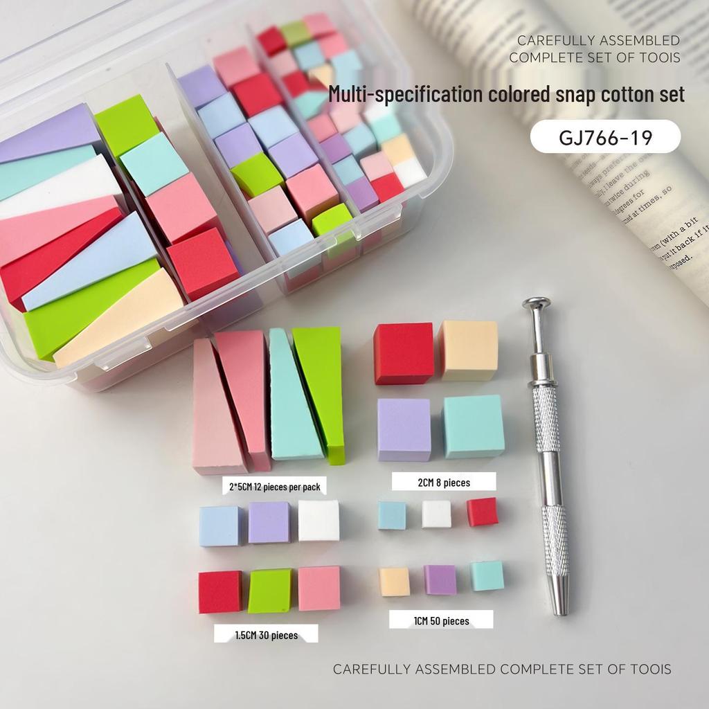 Mini Nail Art Gradient Blending Set: Sponge, Clip Pen, Glue