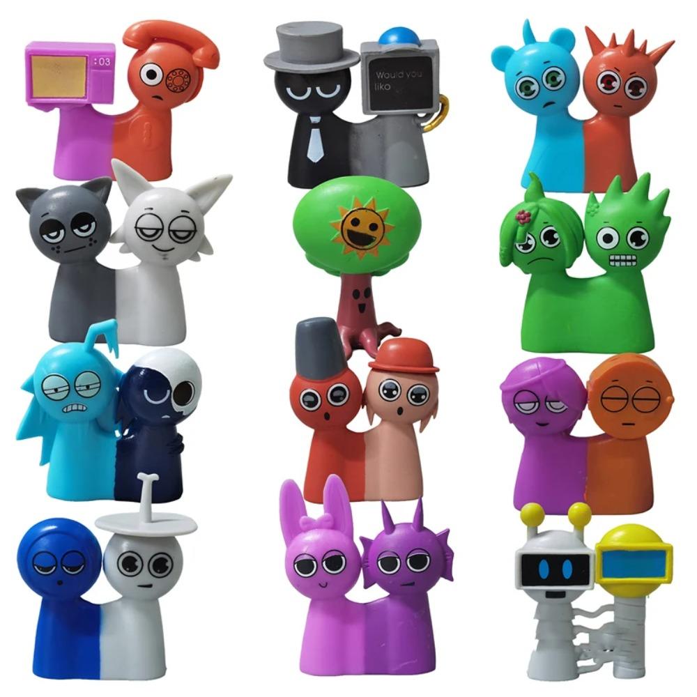 12pz Gioco Sprunki Action Figure Incredi Sprunky Figure in PVC Modello da Collezione Bambola Giocattolo per Bambini Regali di Compleanno Giocattoli 2025