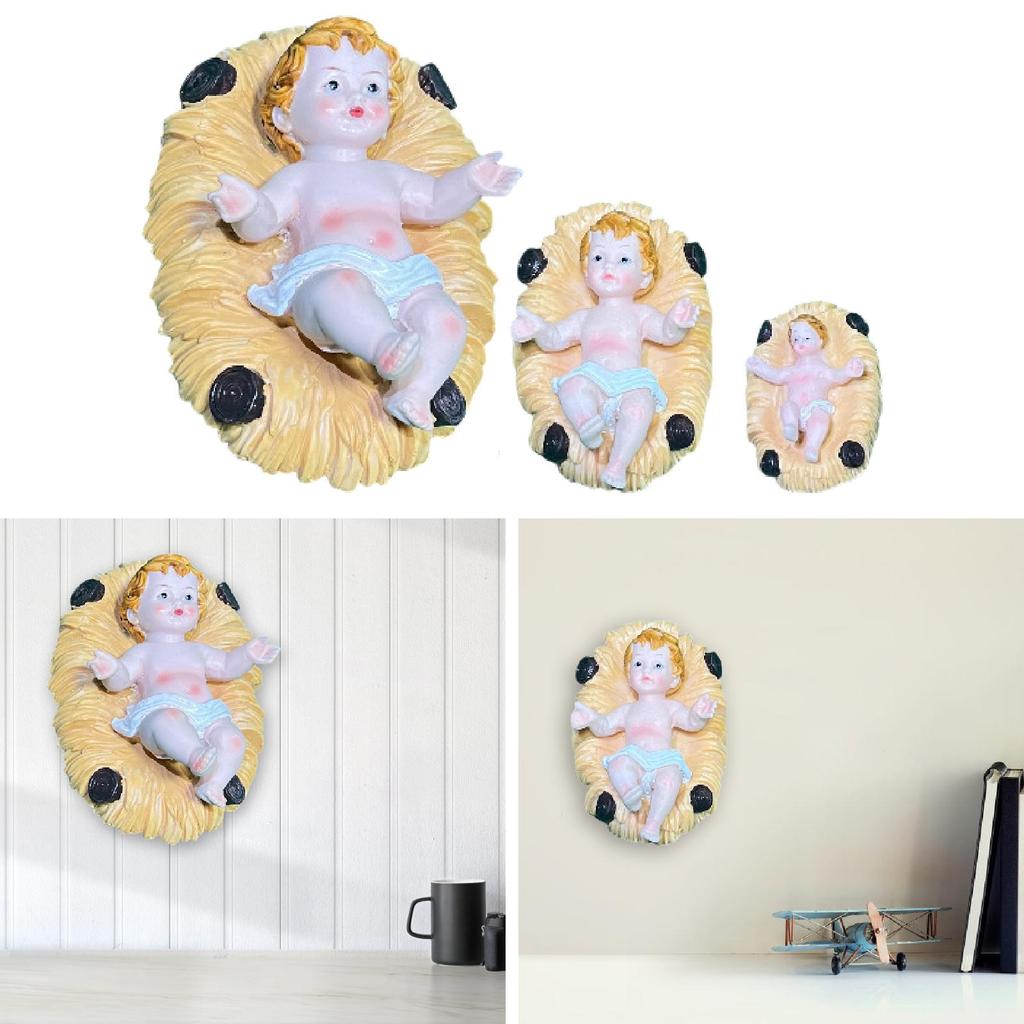 Baby Jesus Statue Tabletop Decoration Christmas Ornament Gift Sculpture Jesus Figurine for Indoor Festival Bedroom Hallway Desk