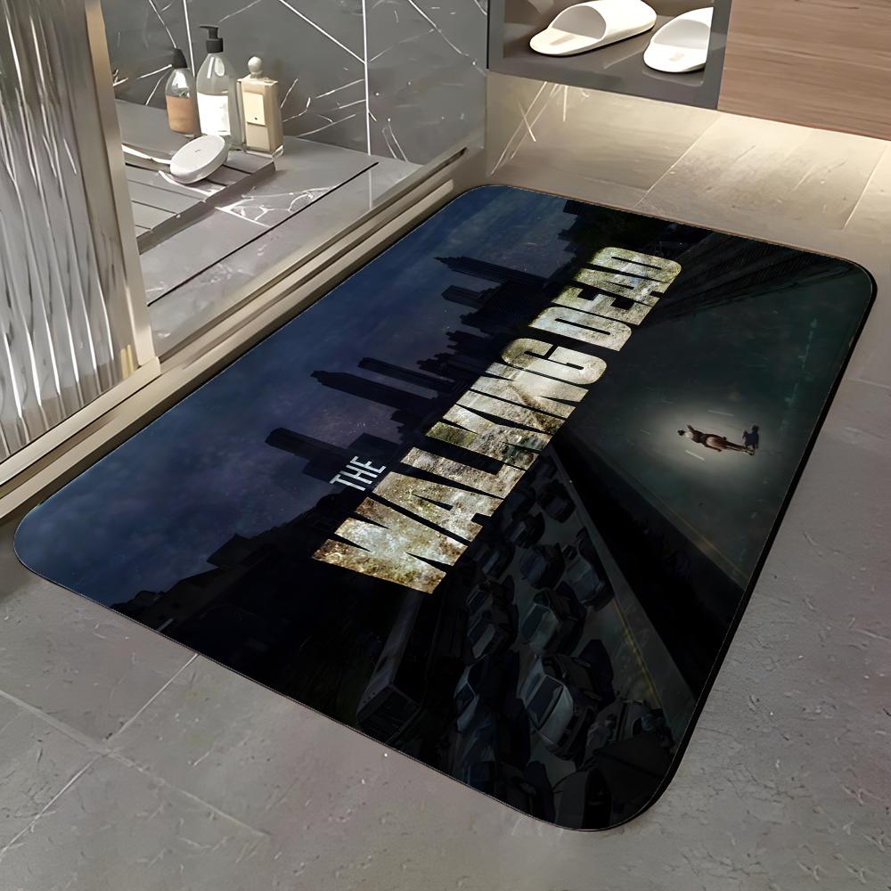 show T-The Walking Dead Floor Mat Soft Flannel Entrance Door Mat Non Slip Absorbent Bathroom Bedroom Floor Rug