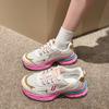Internet celebrity senior dad shoes women's 2025 spring new thick-soled heightened mesh breathable thin niche sports shoes