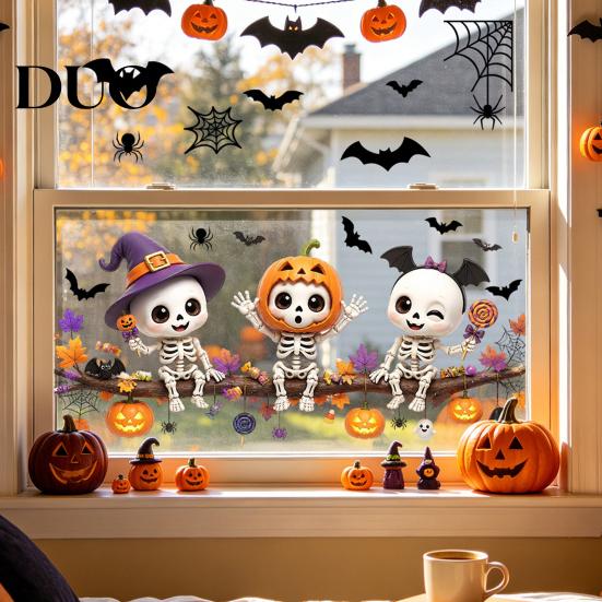 Seasonal Party Supplies Halloween Ghost Glass Sticker, Cartoon Static Window Cling for Accessories Parties, Waterproof Decoration Decal