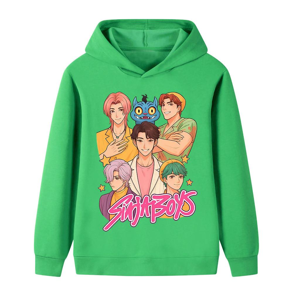 B1219 Kids Boys Girls Sajaboys Kpop Rumi Zoey Mira Print Long Sleeves Hoodie