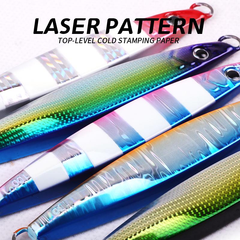 80g/100g/150g/200g/250g Luminous Vertical Trolling Boat Fishing Metal Jigs Lure Slow Jigging Lure Bait
