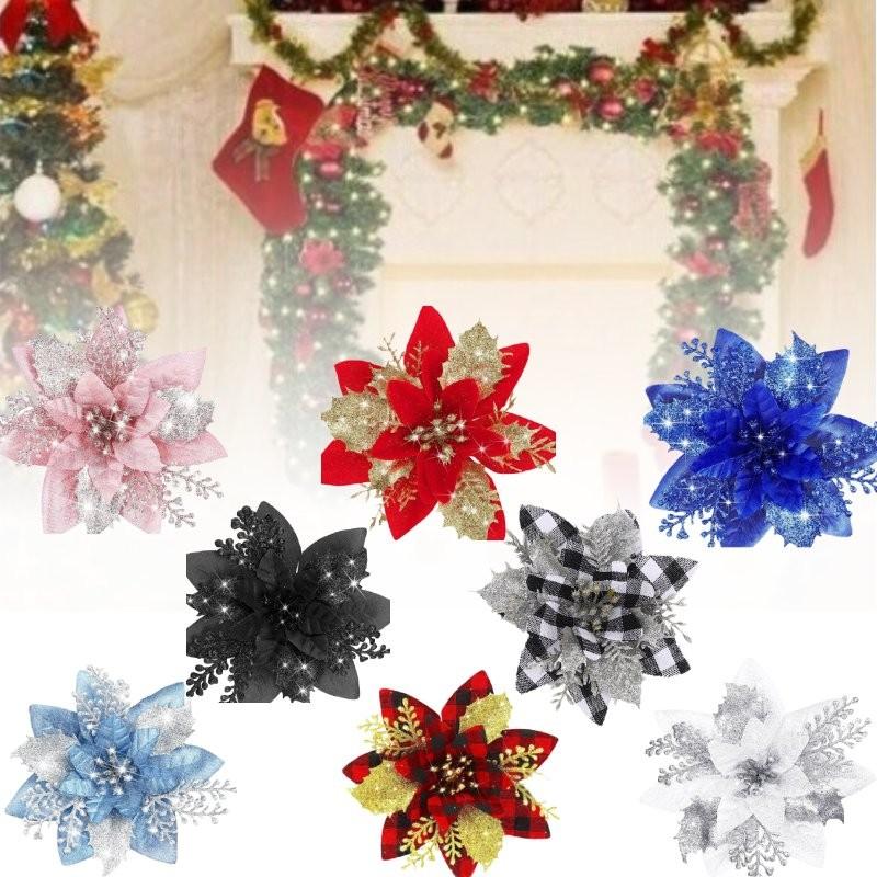 Christmas Flower Tree Garland Xmas Wreath Fireplace Door Decor Room Ornament